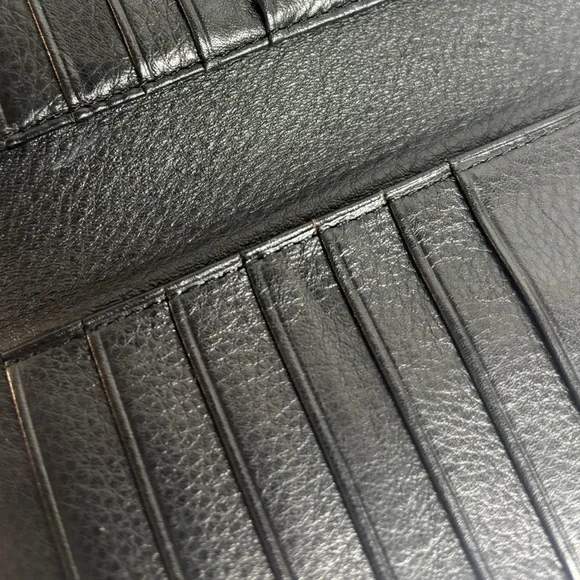 Brighton Black Leather Wallet with Silver Chain Accent - Picture 6 of 9